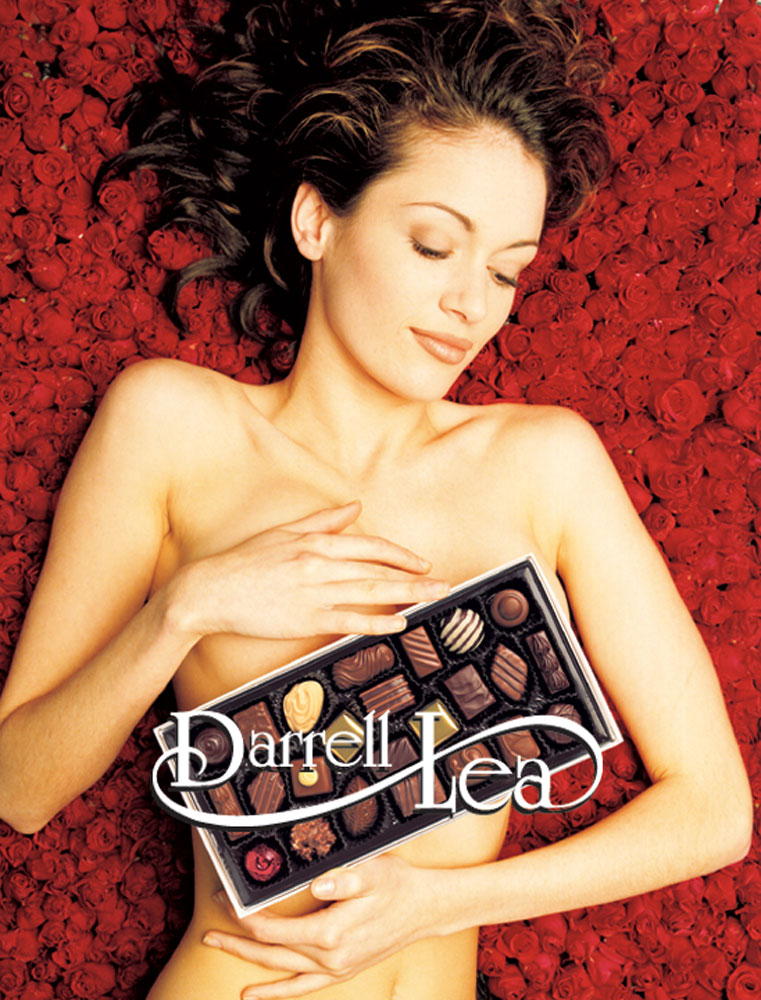Darrell Lea Valentine Poster of roses and chocolates