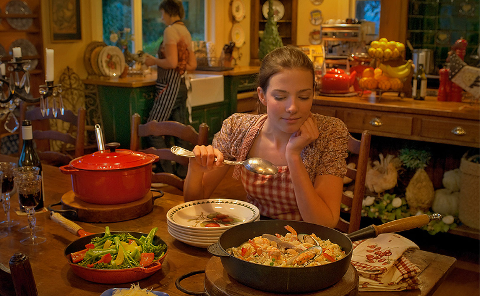 Preparing dinner, Kono