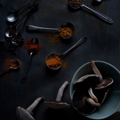 Mushrooms and spices