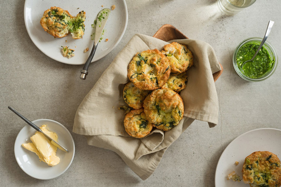 Pesto spinash muffins, Genoese